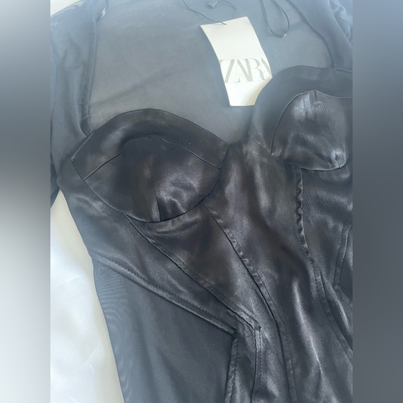 NWT Zara Black Long Sleeve Bodysuit - Picture 5 of 5